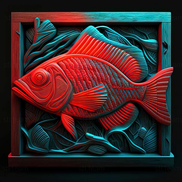 Червона неонова рибка